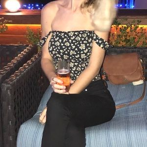 Flower stretchy tank top